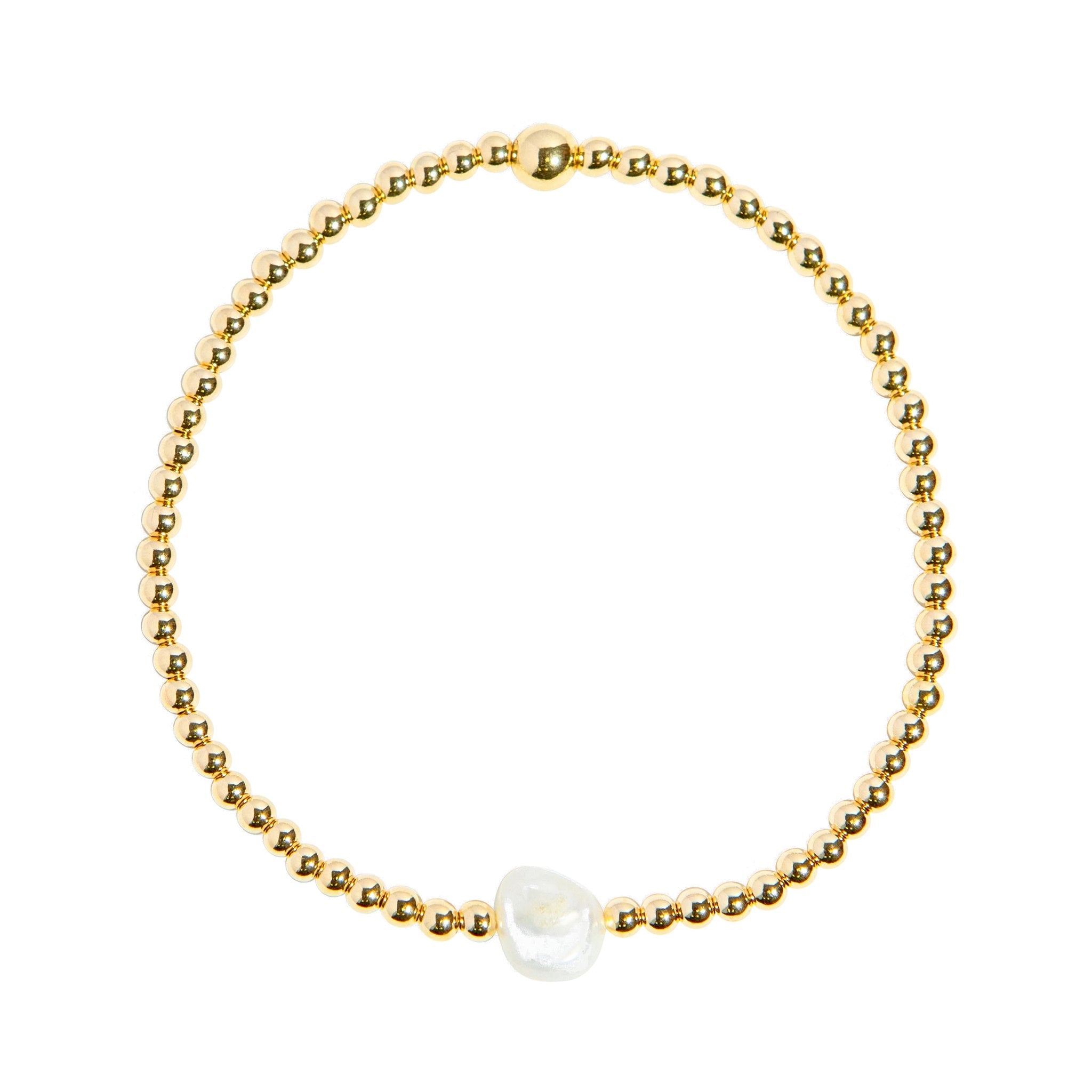 Single pearl bracelet (Gold / rose gold / sterling silver)