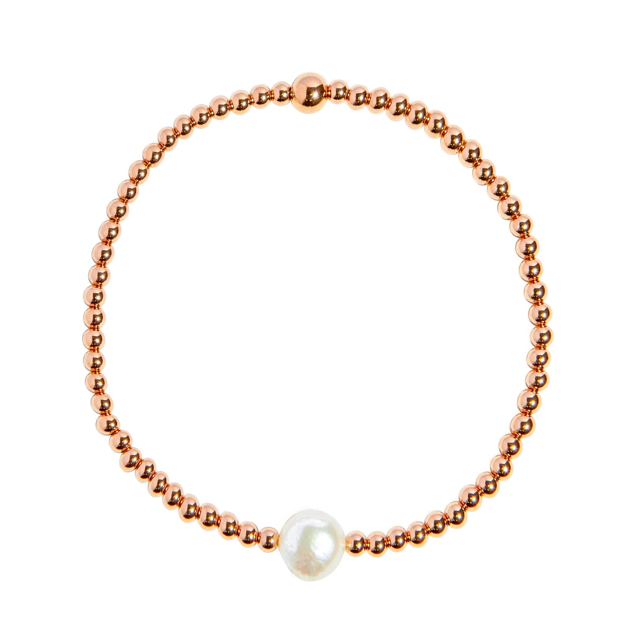 Single pearl bracelet (Gold / rose gold / sterling silver)