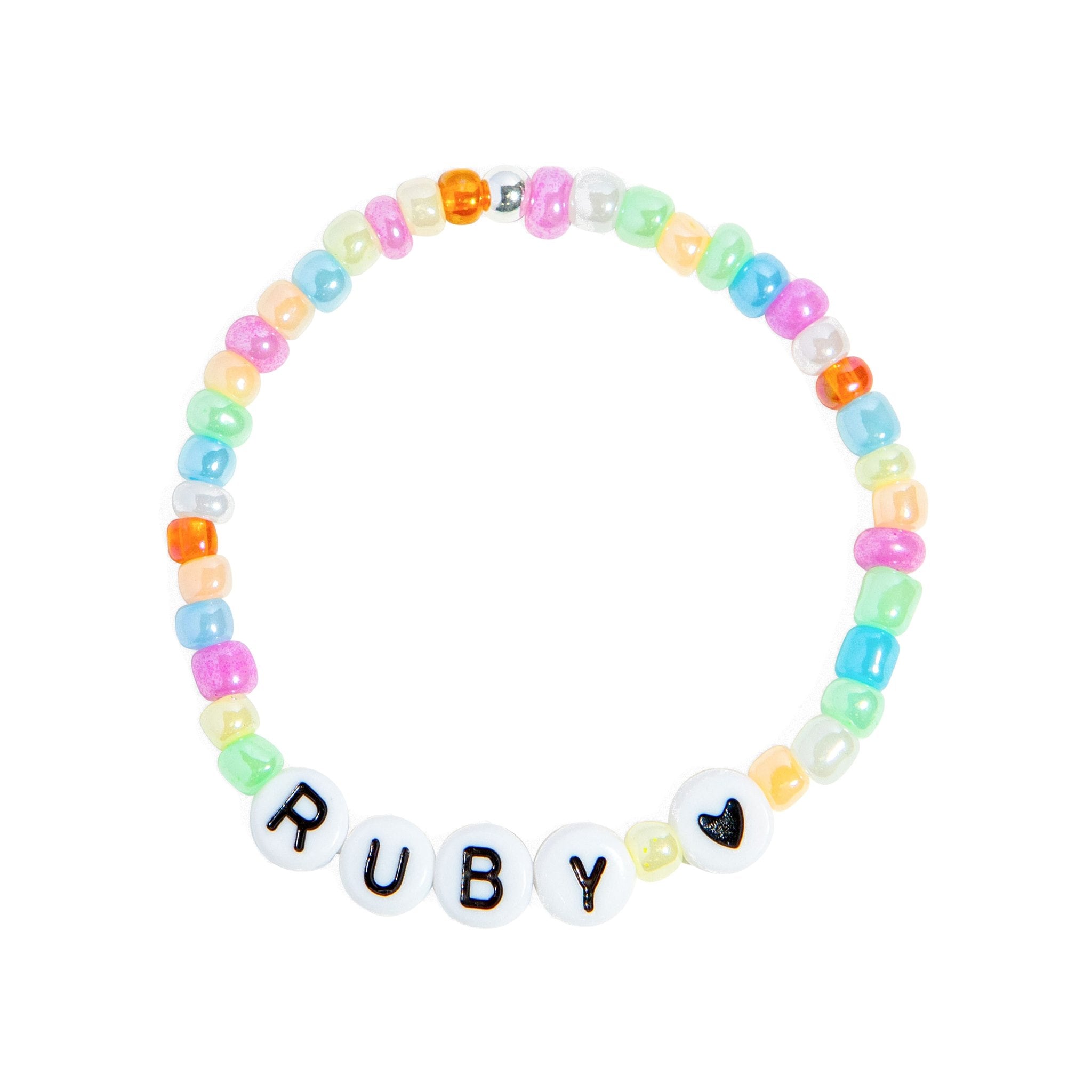 Personalised kid's beaded letter bracelet