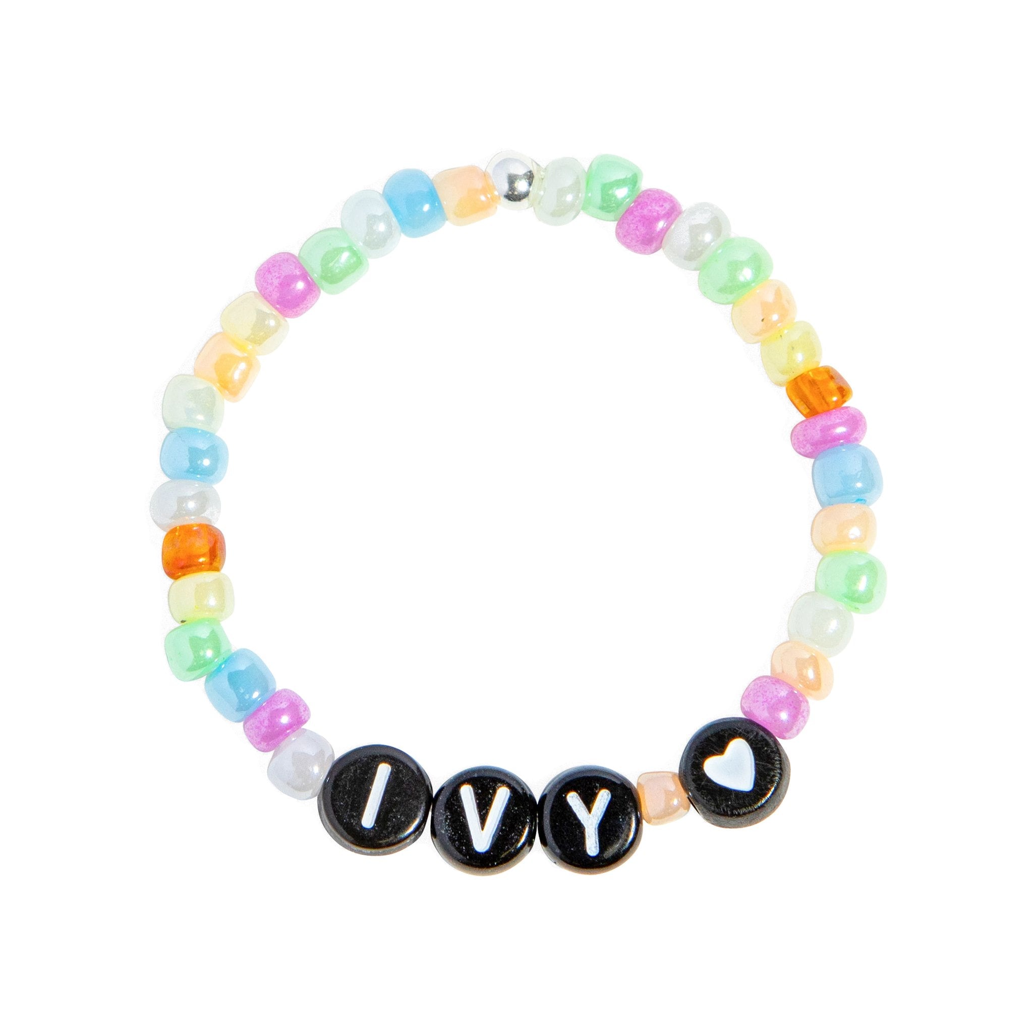 Personalised kid's beaded letter bracelet