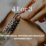 Personalised Sterling Silver bracelet - 4 for 3