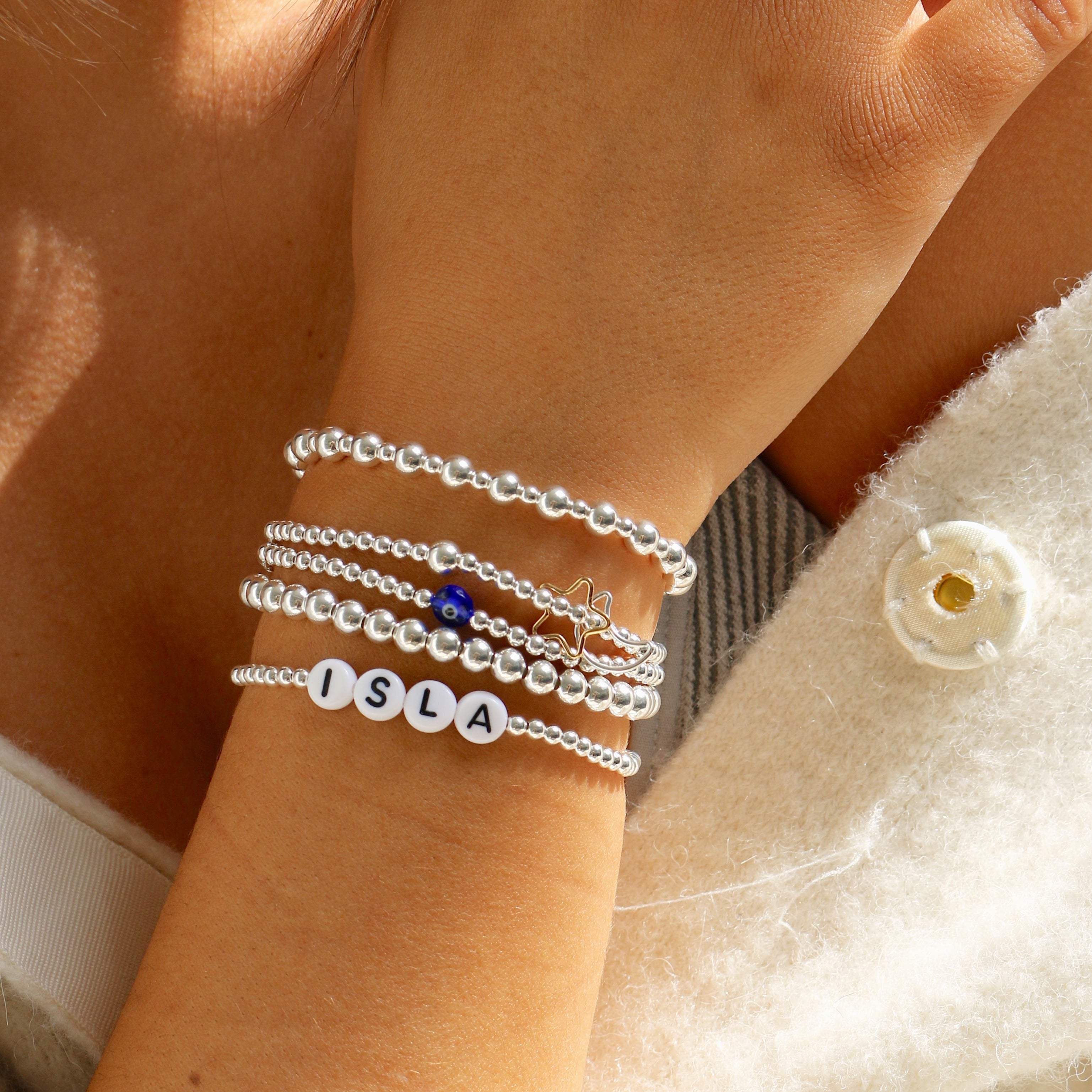 Buy Annie Haak Pearly Silver Bracelet Stack Online in UK